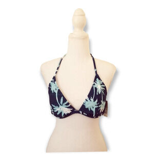 Urbanology Bikini Top Palm tree Pattern, ties around neck - Size L